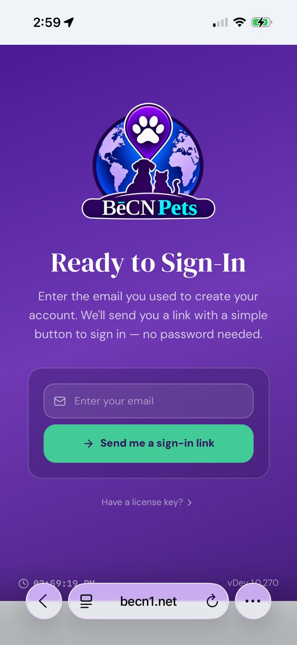 Open the app and enter your email.