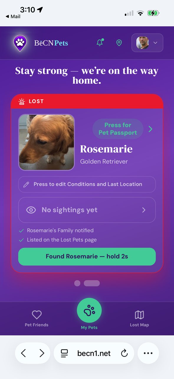 Your pet's screen before any sightings come in.