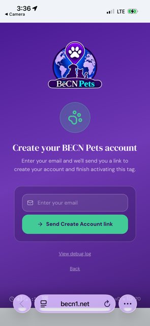 Type your email address, then tap Send Create Account link.