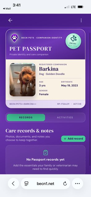 Tap Add record to add a note, medication, or vaccination.