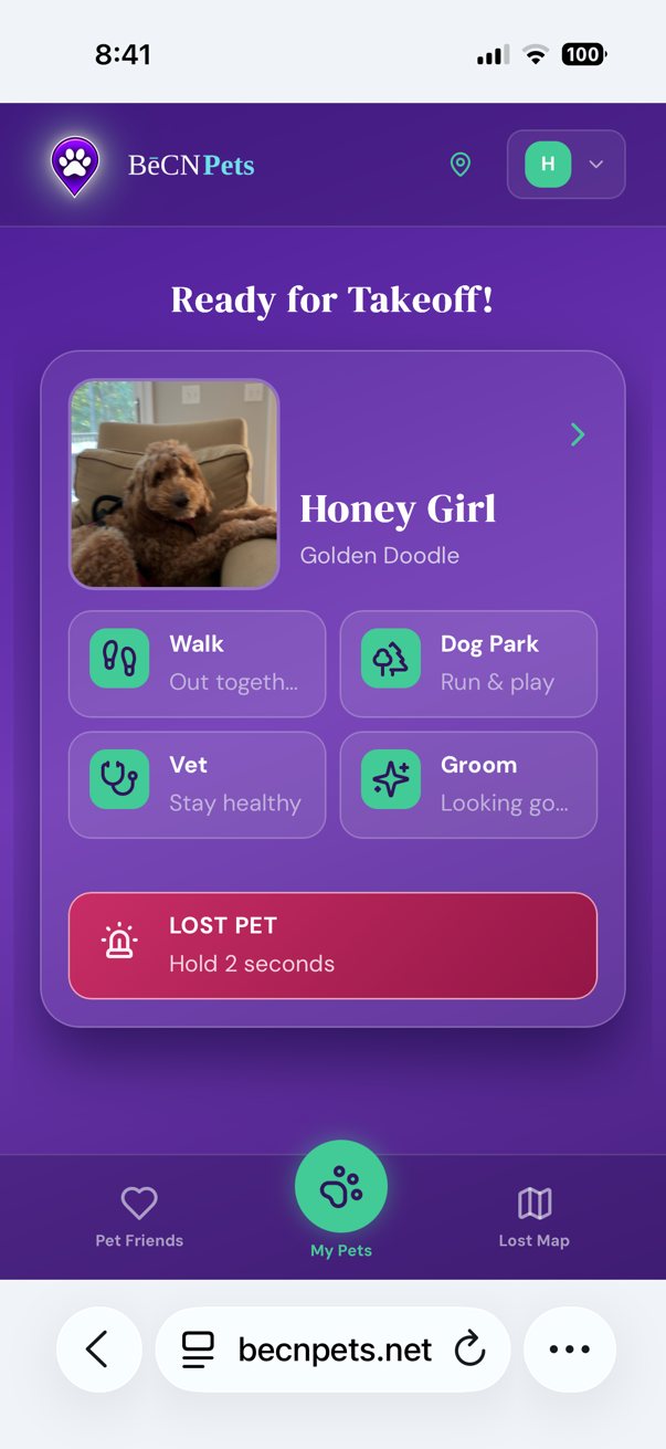 This is your pet's home screen. Everything starts here.
